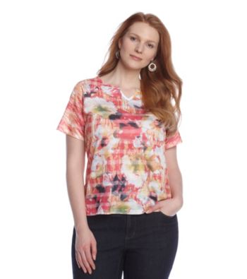 Breckenridge® Plus Size Autumn Sun Sublimation Jacquard Tee
