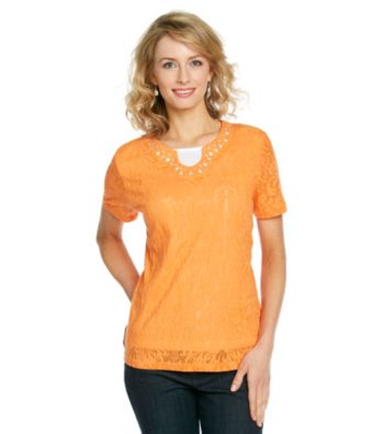 Breckenridge® Layered-Look Lace Tee