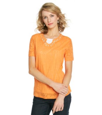 Breckenridge® Petites' Layered-Look Lace Tee