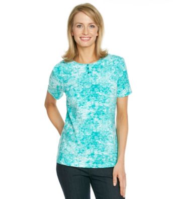 Breckenridge® Petites' Printed Henley Tee