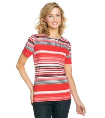 Breckenridge® Petites' Striped Scoopneck Tee