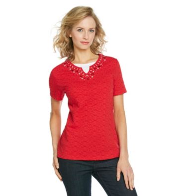 Breckenridge® Petites' Textured Layered-Look Tee