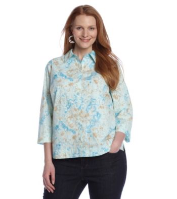 Studio Works® Plus Size Aztec Woven Shirt