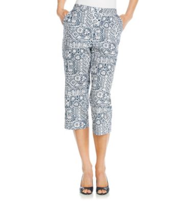 Alfred Dunner® Stretch Waistband Slice Pockets Capri