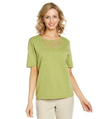 Alfred Dunner® Beaded Neckline Top