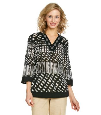 Alfred Dunner® V-Neckline Embroidery Tunic