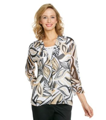 Alfred Dunner® Point Collar Front Button Up Layered-Look Shirt