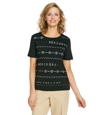 Alfred Dunner® Crew Neckline Embroidered Top