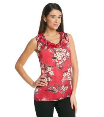 Notations® Scoop Neckline Ruffled Tank