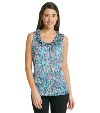 Notations® Scoop Neckline Ruffled Tank