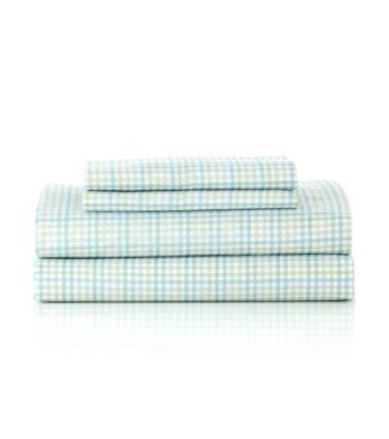 LivingQuarters Easy Care Window Pane Microfiber Sheet Set