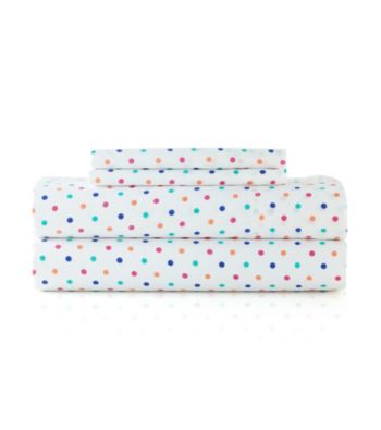 LivingQuarters Easy Care Dots Microfiber Sheet Set