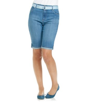 Gloria Vanderbilt® Amanda Belted Denim Cuff Bermuda Short