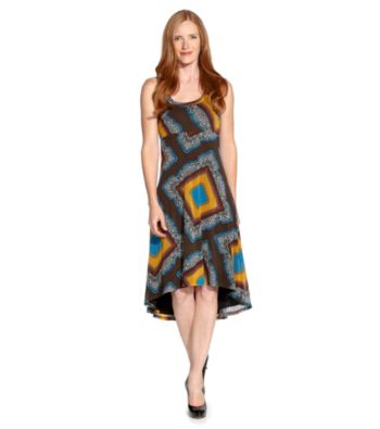 Karen Kane® Paisley Extended Hem Mesh Dress