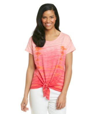 Chaus Tie Front Tie Dye Tee