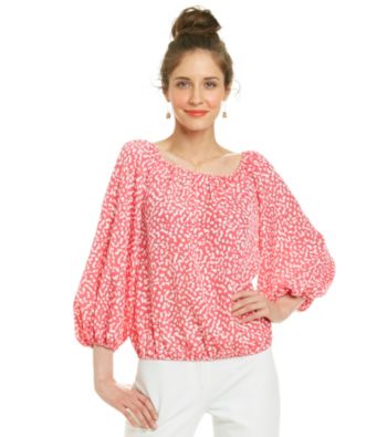 Chaus Mini Spots Peasant Blouse