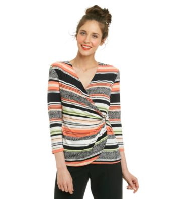 Calvin Klein Faux Wrap Printed Top
