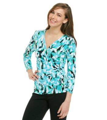 Calvin Klein Printed Wrap Top