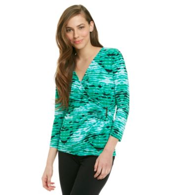 Calvin Klein Printed Faux Wrap Top