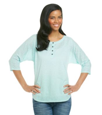 Ruff Hewn Dip-Dye Burnout Dolman Henley