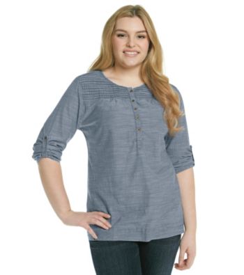 Ruff Hewn Plus Size Pintuck Henley Shirt
