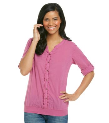 Ruff Hewn Ruffle-Front Peasant Shirt