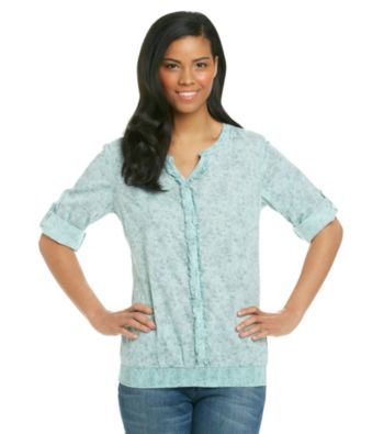Ruff Hewn Ruffle-Front Peasant Shirt