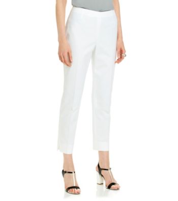 Rafaella® Double Weave Slim Ankle Pant With Side Zip
