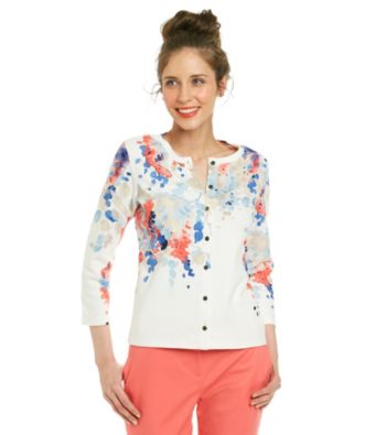 Rafaella® Multi-Colored Floral Print Cardigan