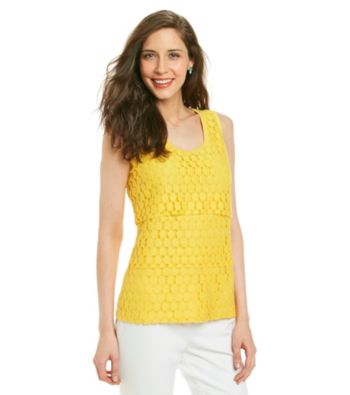 Rafaella® Tiered Lace Slub Tank