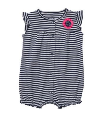 Carter's® Baby Girls' Navy/White Striped Creeper