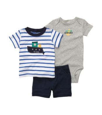 Carter's® Baby Boys' Navy 3-pc. Tugboat Shorts Set