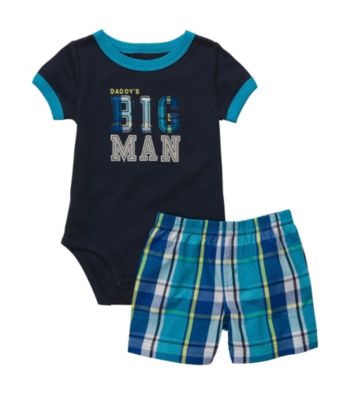 Carter's® Baby Boys' Navy 2-pc. Plaid Big Man Shorts Set