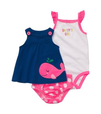 Carter's® Baby Girls' Blue/Pink Sleeveless Whale Swing Top Set