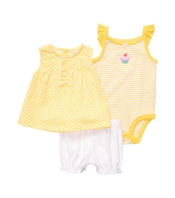 Carter's® Baby Girls' Yellow/White Sleeveless Swing Top Set