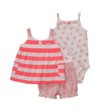 Carter's® Baby Girls' Coral Sleeveless Striped Swing Top Set