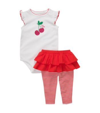 Carter's® Baby Girls' White/Red Ruffle Sleeve Cherry Tutu Set
