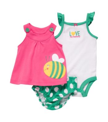Carter's® Baby Girls' Pink/Green Sleeveless Bee Swing Top Set