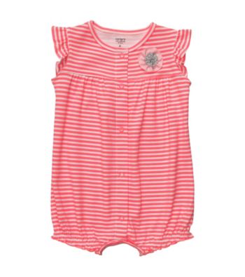 Carter's® Baby Girls' Pink/White Striped Creeper