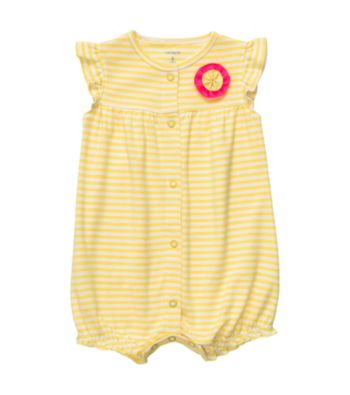 Carter's® Baby Girls' Yellow/White Striped Creeper