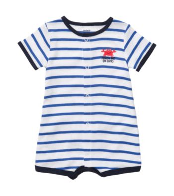 Carter's® Baby Boys' Blue Striped Crab Creeper