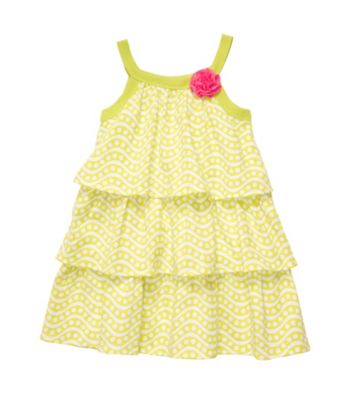 Carter's® Baby Girls' Lime Geometric Print Tiered Dress