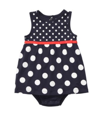 Carter's® Baby Girls' Navy/White Sleeveless Polka-Dot Sunsuit