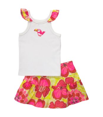 Carter's® Baby Girls' Yellow/Pink Floral Print Toucan Skort Set
