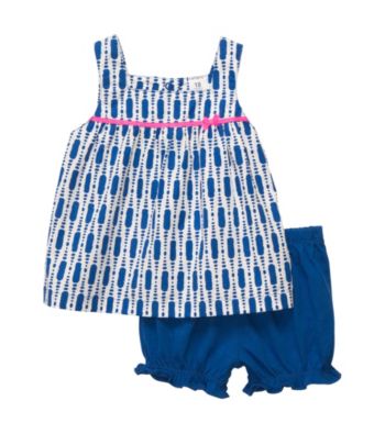 Carter's® Baby Girls' Blue Print Bloomer Shorts Set