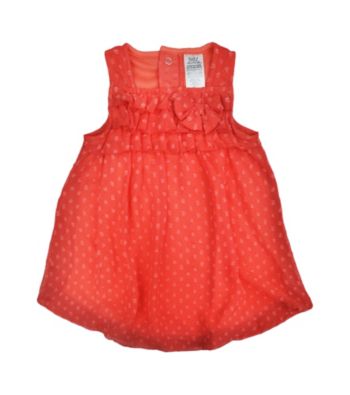 Baby Essentials® Baby Girls' Orange Dot Bubble Romper