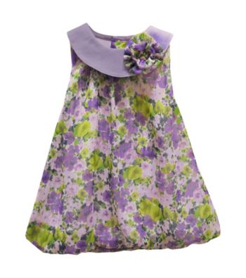 Baby Essentials® Baby Girls' Purple Floral Bubble Romper