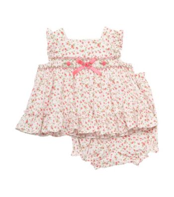 Rare Editions® Baby Girls' Ivory 2-pc. Ditsy Floral Popover Set
