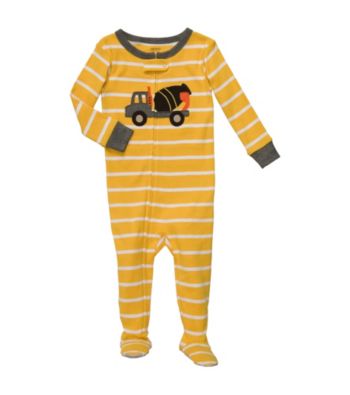 Carter's® Baby Boys' Yellow Striped Truck Footie Pajamas