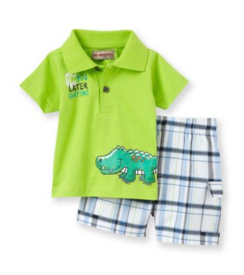 Kids Headquarters® Baby Boys' Lime 2-pc. Gator Shorts Set